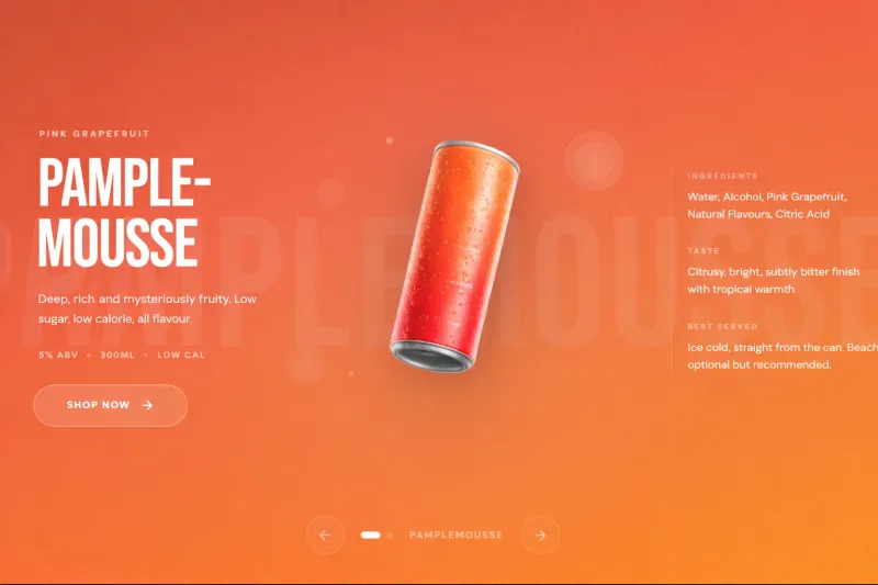 RTD Beverage website hero