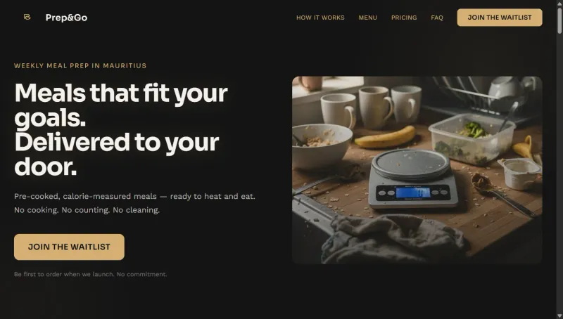 Prep & Go website hero